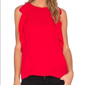 Kate Spade Pink Crepe Ruffle Tank